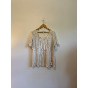 Feather Bone Ivory Lace Blouse | Size 14